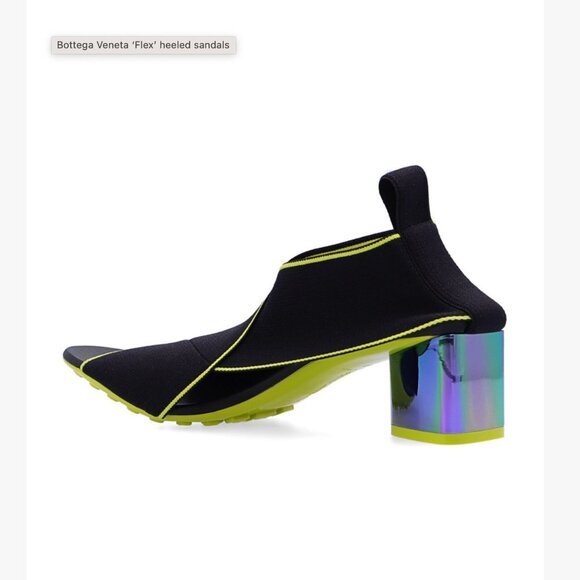 BOTTEGA VENETA BLACK ‘FLEX’ HEELED SANDALS, all sizes - Picture 9 of 16